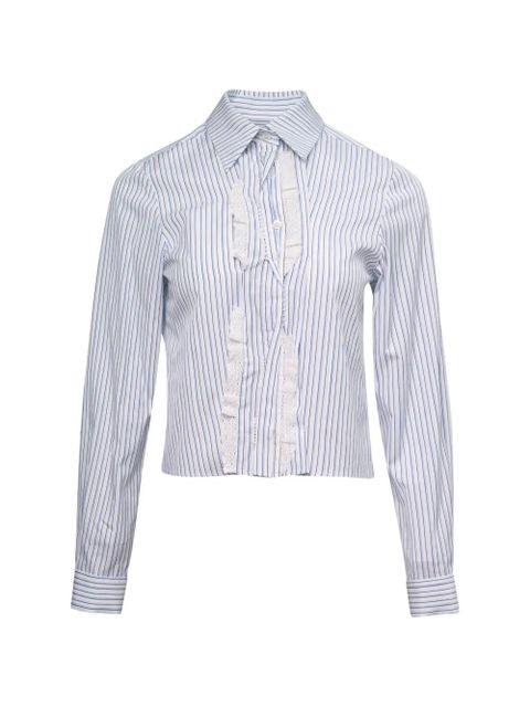 SHUSHU/TONG pin-tuck lace-trim blouse - White - zdjęcie produktu nr 1