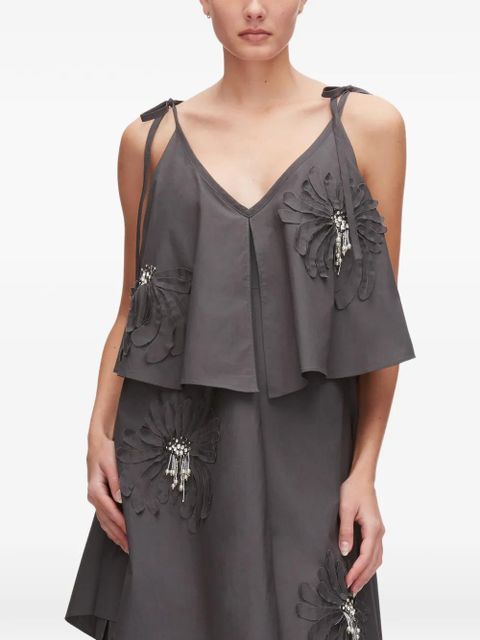3.1 Phillip Lim flower appliqué layered dress - Grey