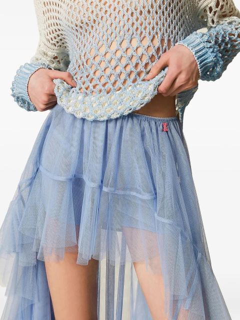 TWINSET x Myfo asymmetric tulle skirt - Blue