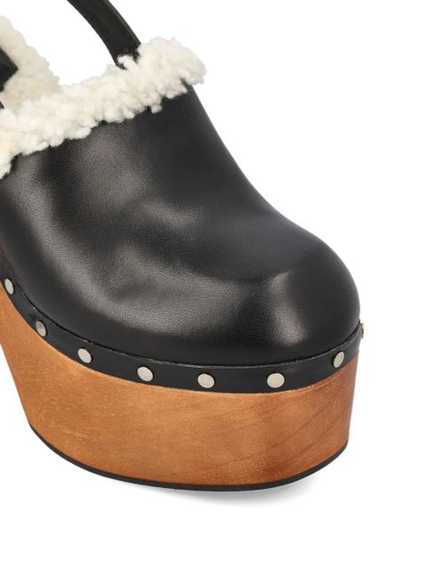 Jimmy Choo 135mm leather platform sheepskin sandals - Black - zdjęcie produktu nr 2