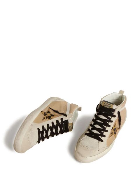 Golden Goose Mid Star leopard-print sneakers - Neutrals