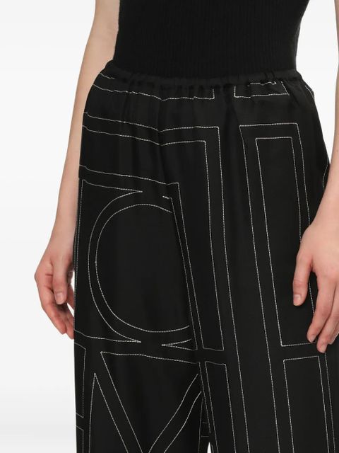 TOTEME monogram geometric trousers - Black