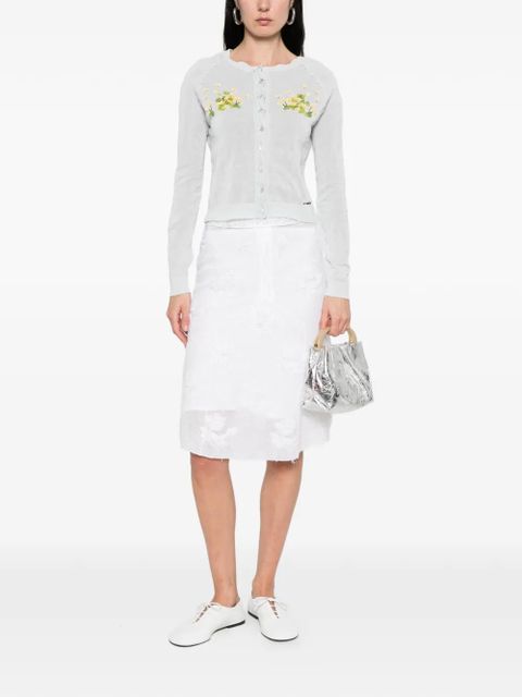 SHUSHU/TONG beaded floral knit cardigan - Blue - zdjęcie produktu nr 2