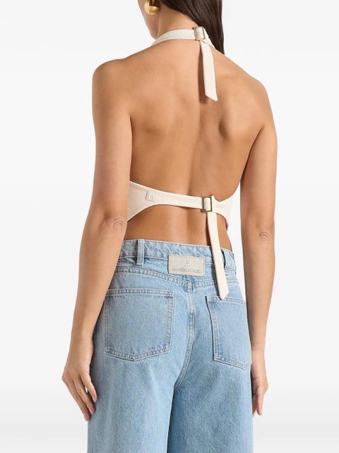 Manière De Voir Claudette halter backless top - Neutrals