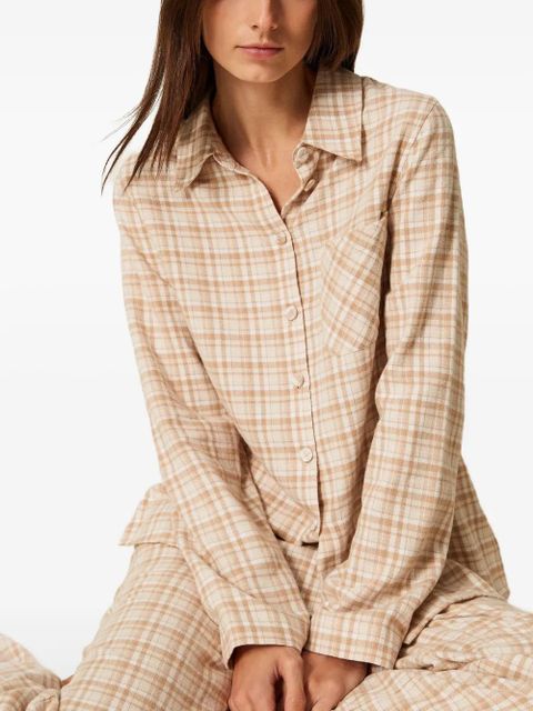 TWINSET Mannish check pyjama trousers and top - Neutrals