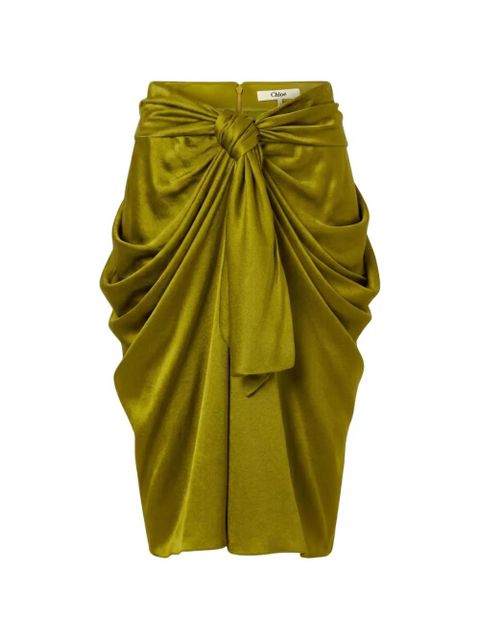 Chloé knotted draped midi skirt - Green - zdjęcie produktu nr 1