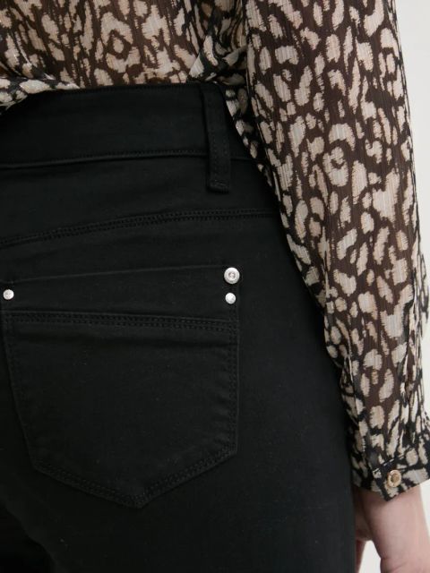 Morgan spodnie PEMAK damskie kolor czarny dzwony high waist PEMAK