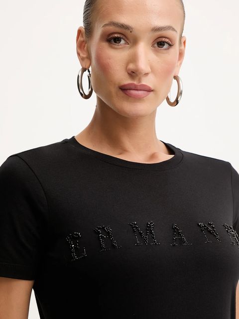 ERMANNO Firenze t-shirt bawełniany damski kolor czarny 57TL012EE2R - zdjęcie produktu nr 2