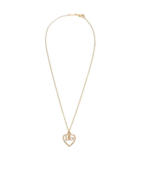 Dolce & Gabbana rhinestone-embellished heart-pendant necklace - Gold - zdjęcie produktu nr 1