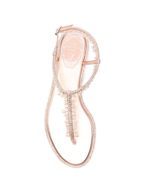 René Caovilla Chandelier crystal-embellished slingback sandals - Pink