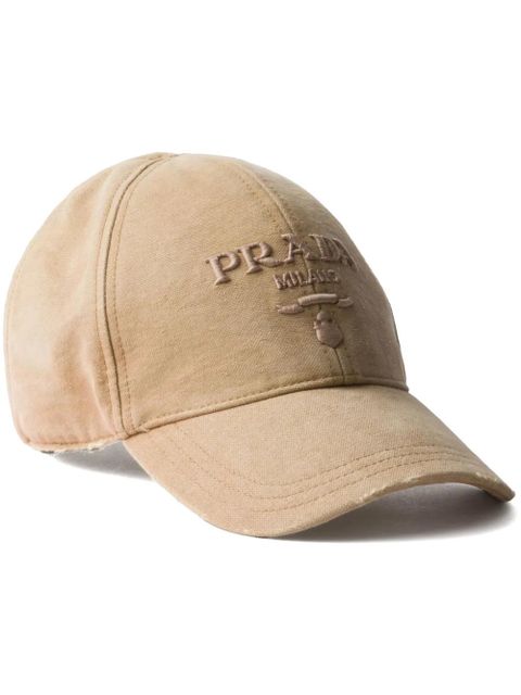 Prada logo canva baseball cap - Neutrals - zdjęcie produktu nr 1