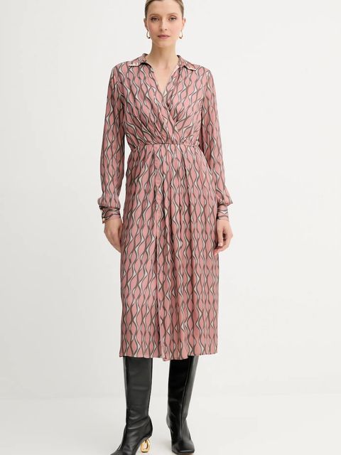 Fracomina sukienka kolor różowy midi prosta FS25WD2011W651K5 - zdjęcie produktu nr 1