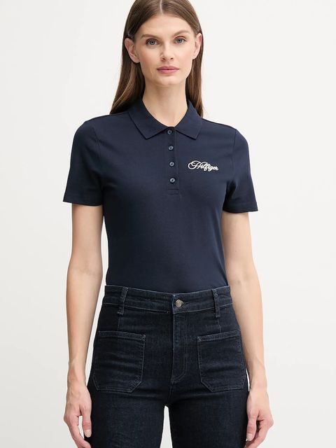 Tommy Hilfiger polo damski kolor granatowy WW0WW47312 - zdjęcie produktu nr 1
