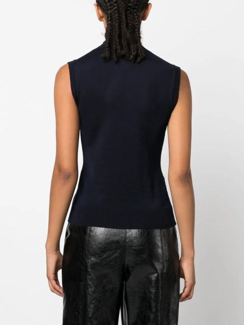 Sportmax roll-neck virgin-wool vest - Blue