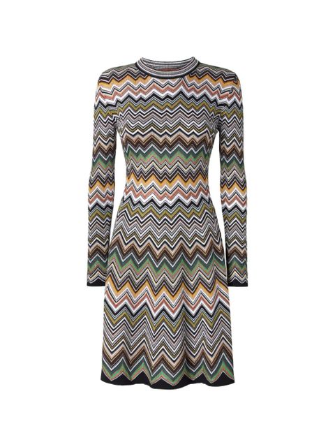 Missoni zig-zag long-sleeve mini dress - Brown - zdjęcie produktu nr 1