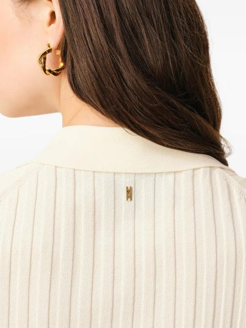 AMI Paris ribbed short-sleeves polo top - Neutrals
