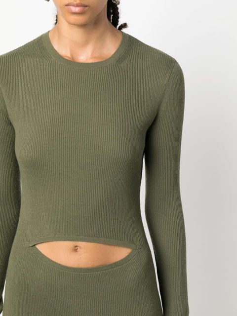 Diesel cut-out wool-blend dress - Green