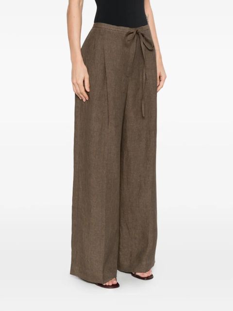 Róhe drawstring pleat trousers - Brown