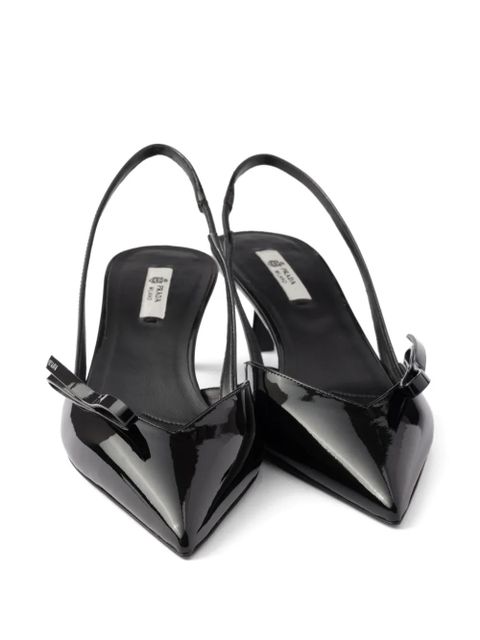 Prada bow slingback leather pumps - Black