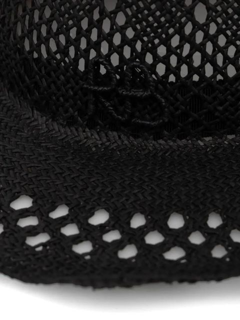 Ruslan Baginskiy cut out-detail straw hat - Black - zdjęcie produktu nr 2