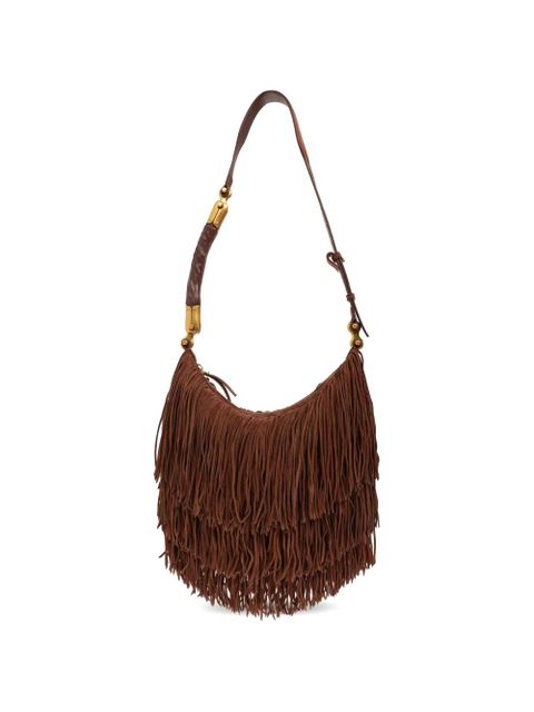 Balmain Ébène fringed leather shoulder bag - Brown - zdjęcie produktu nr 2