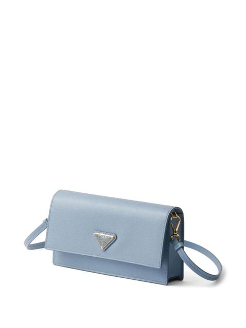 Prada enamel triangle logo mini-bag - Blue