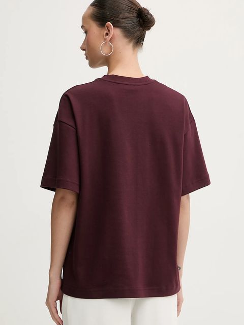 La Mania t-shirt bawełniany BABES damski kolor bordowy BABES