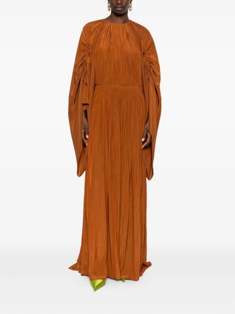 Lanvin ruched pleated dress - Brown