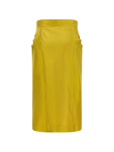 Valentino Garavani Shantung slit midi skirt - Yellow - zdjęcie produktu nr 1