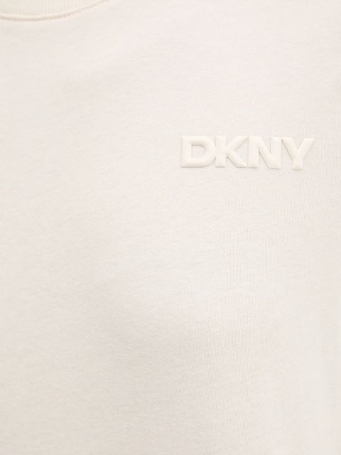 Dkny t-shirt bawełniany damski kolor beżowy DP5T1372
