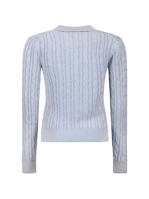 MC2 Saint Barth cable-knit polo-collar sweater - Blue - zdjęcie produktu nr 2
