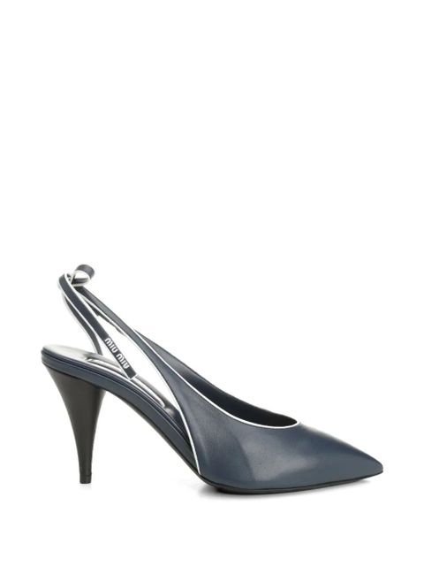 Miu Miu bow-detail slingback sandals - Blue - zdjęcie produktu nr 1