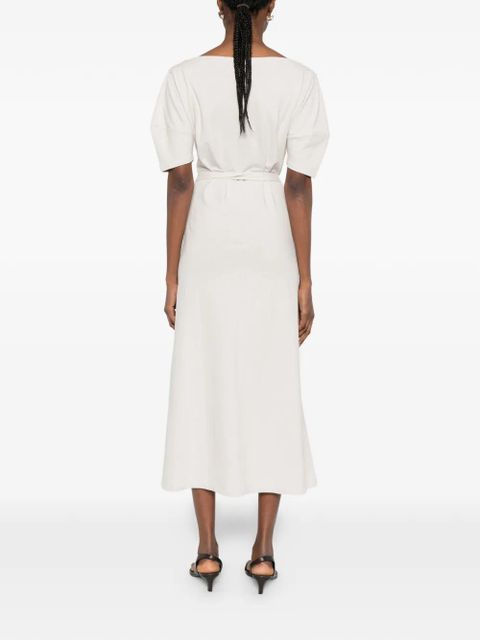 LEMAIRE puffed-sleeve midi dress - Neutrals