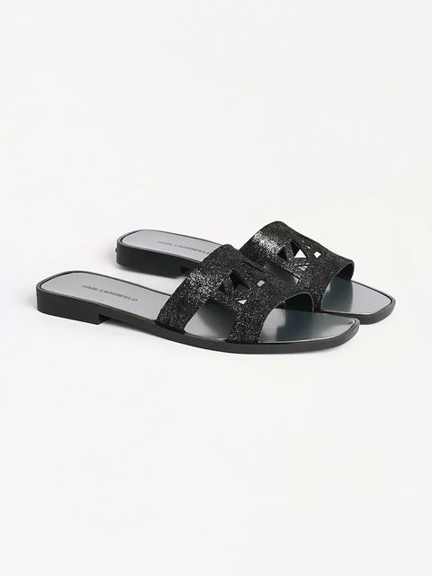 Karl Lagerfeld klapki zamszowe SKOOT II damskie kolor czarny KL80402 - zdjęcie produktu nr 2