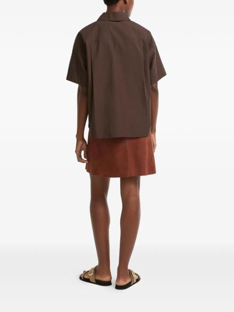 Yves Salomon button double-sided mini skirt - Brown