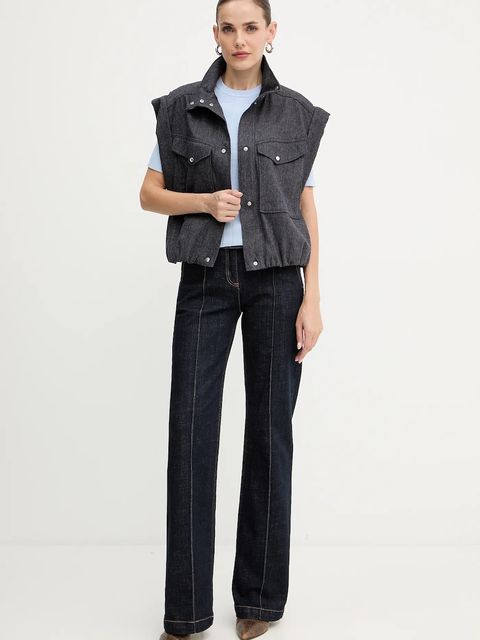 BOSS Orange bezrękawnik z dodatkiem wełny kolor granatowy przejściowy 50547683 - zdjęcie produktu nr 2