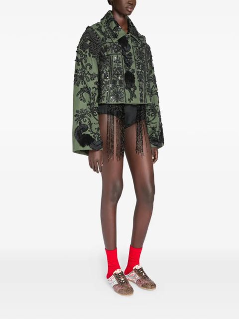 DRIES VAN NOTEN shirred micro shorts - Black
