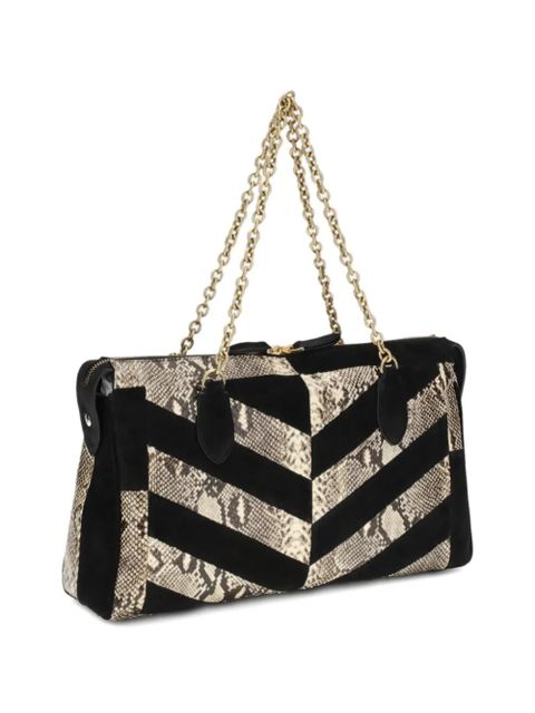 Valentino Garavani patchwork chevron shoulder bag - Black