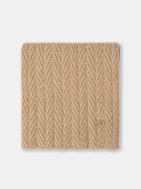 Liu Jo szalik z domieszką wełny damski kolor beżowy 2F5008.M0300 - zdjęcie produktu nr 2