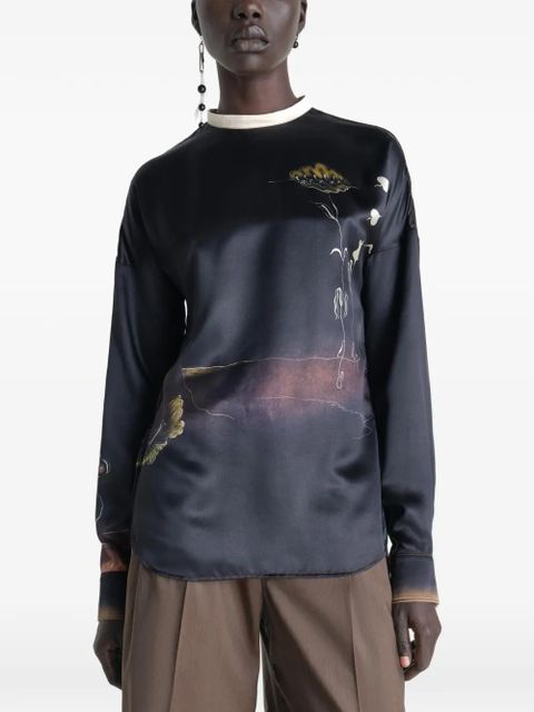 LEMAIRE printed blouse - Black