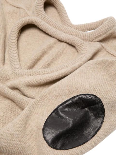 Acne Studios elbow-patch V-neck sweater - Neutrals