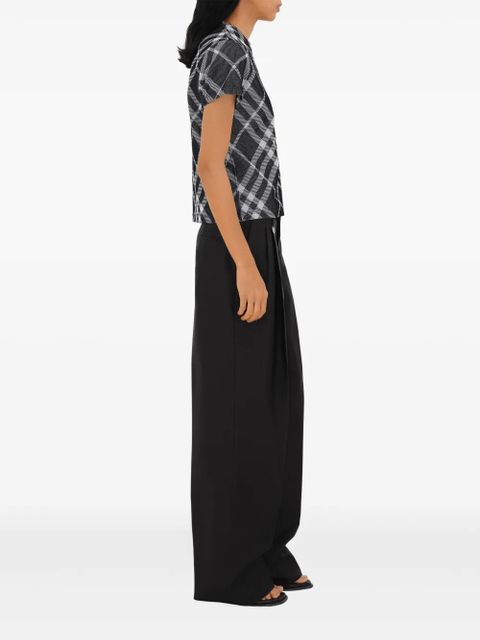 Burberry check stretch cotton-blend T-shirt - Black