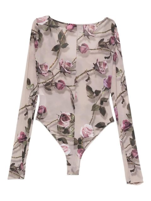 Blumarine floral-print bodysuit - Grey - zdjęcie produktu nr 2