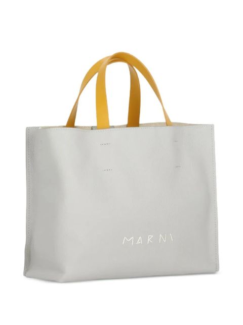 Marni Museo Soft colourblock leather tote bag - Grey
