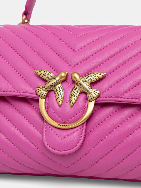Pinko torebka skórzana kolor różowy 100043 A0GK - zdjęcie produktu nr 2