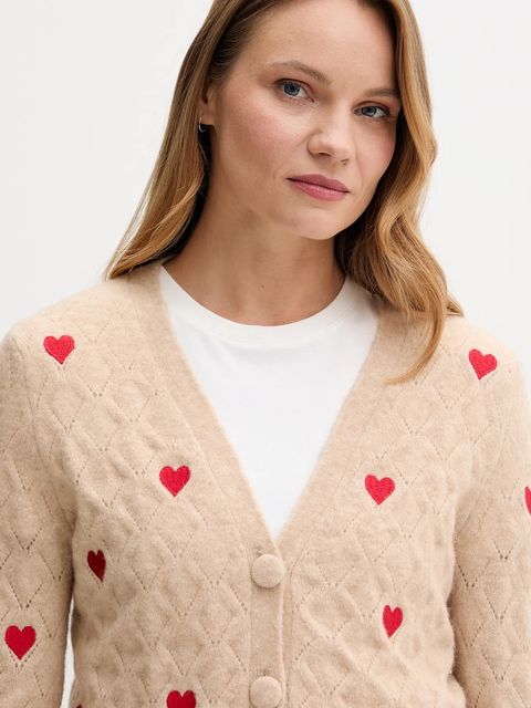 MC2 Saint Barth kardigan z dodatkiem wełny damski kolor beżowy lekki DNN0001