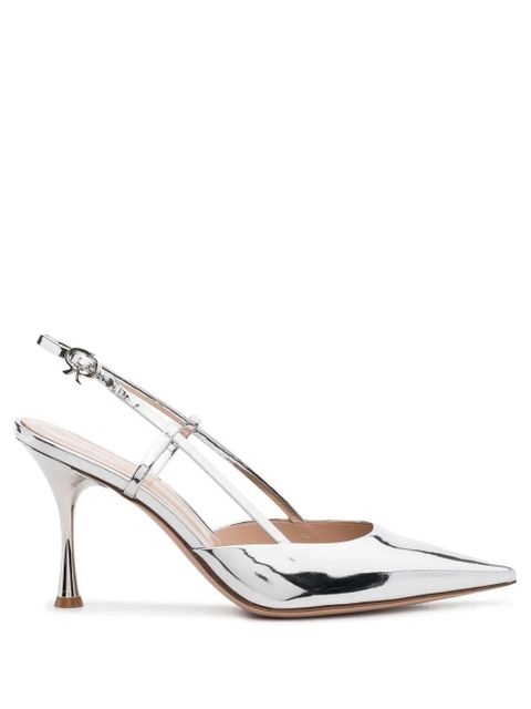 Gianvito Rossi Ribbon 85mm slingback pumps - Silver - zdjęcie produktu nr 1