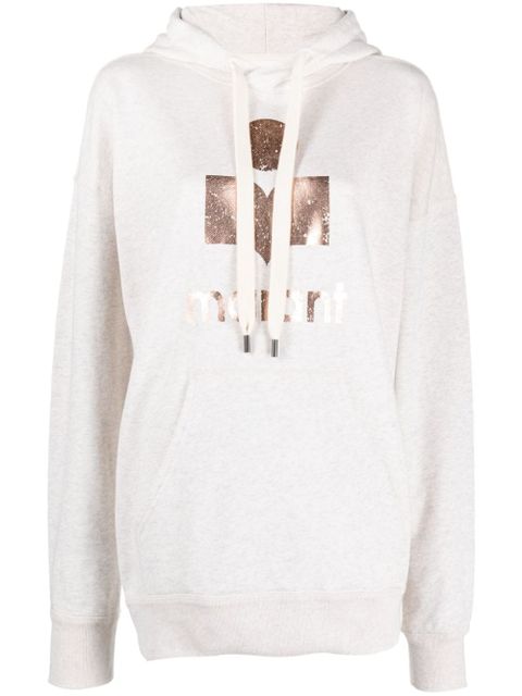 MARANT ÉTOILE Mansel logo-print drop-shoulder hoodie - Neutrals - zdjęcie produktu nr 1