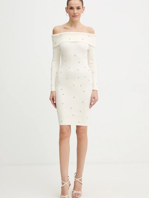 Guess sukienka ALISHA kolor beżowy mini dopasowana W5BK64 Z2YJ2 - zdjęcie produktu nr 2