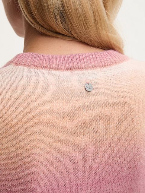 Pepe Jeans sukienka z domieszką wełny kolor różowy midi prosta PL9537713